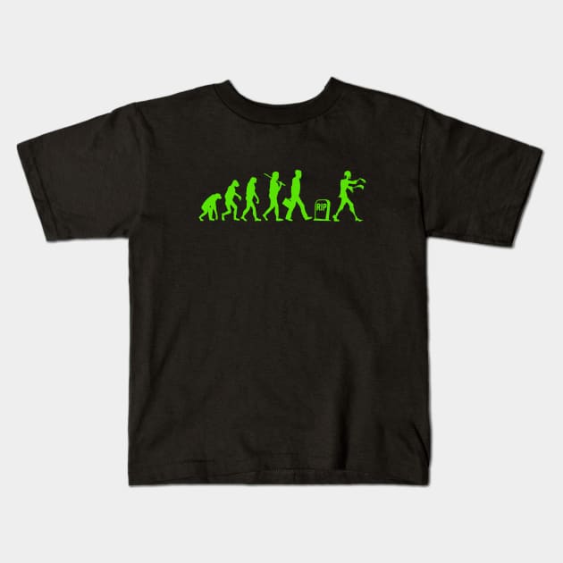 Funny Zombie Evolution Kids T-Shirt by robotface